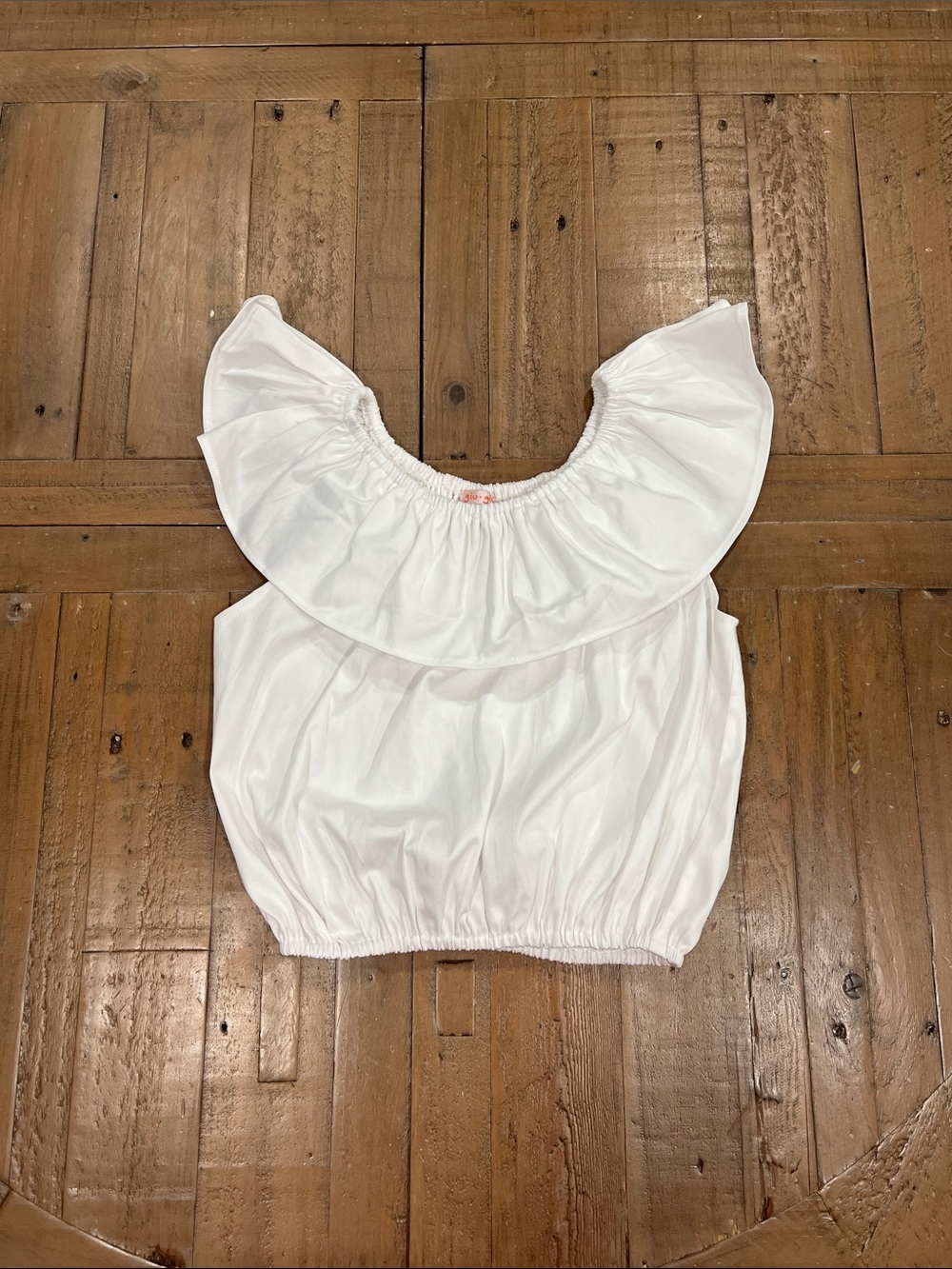 Giu giu oversized collar sleeveless crop top new with tag boutique 10-12 years